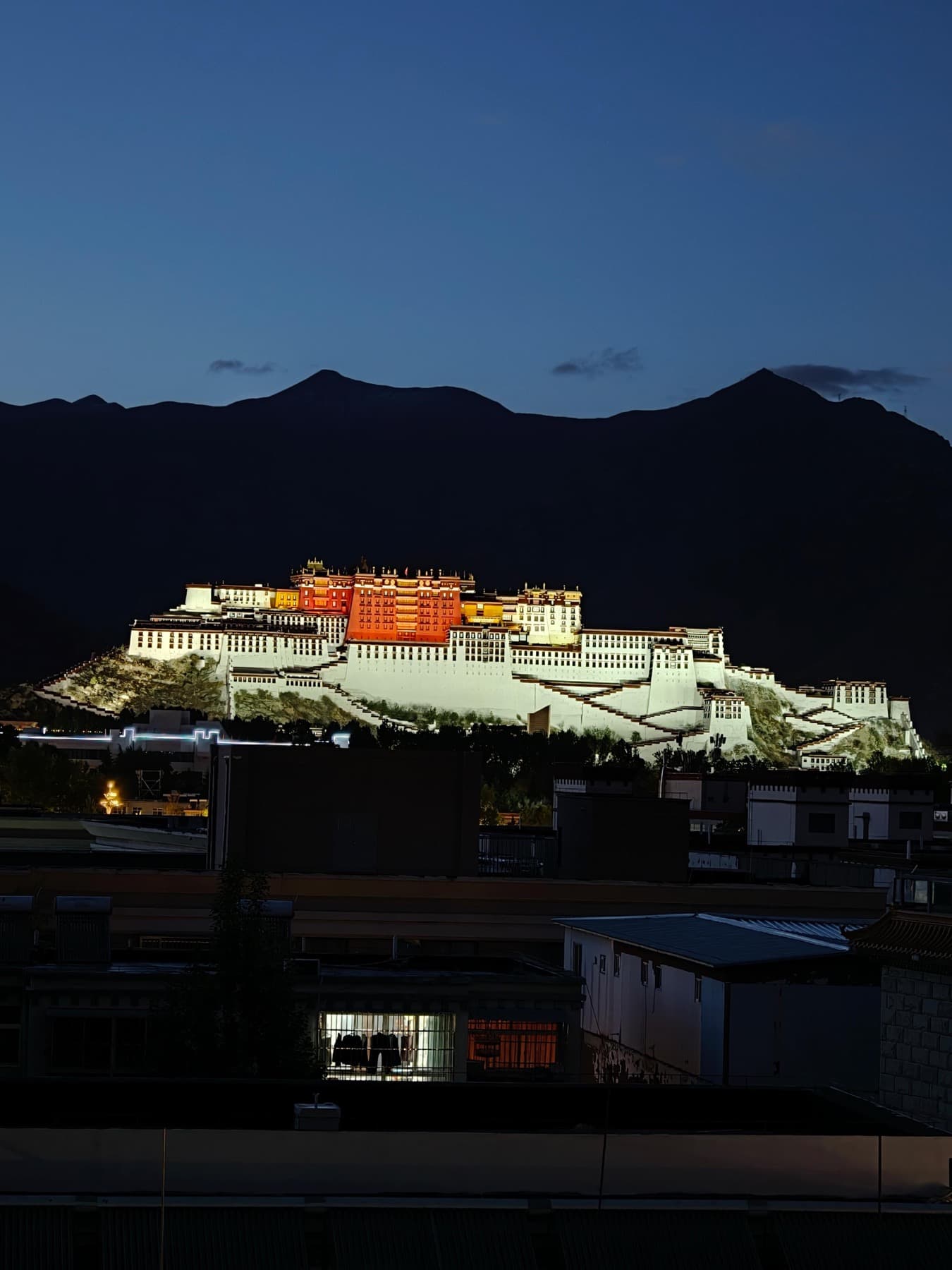 The Potala Palace in Lhasa at dusk